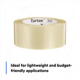 3M 305 Box Sealing Tape, Clear, Light Duty, Acrylic, 1-7/8 in x 109.36 yd (7100241143) (36 Pack) - 6