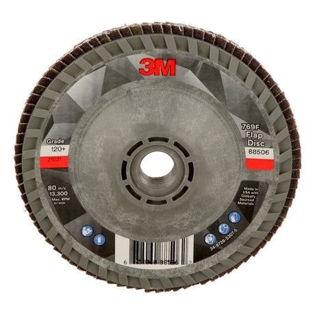 3M 769F Flap Disc, T29 Quick Change, Precision Shaped Ceramic, 120+, Purple, 4-1/2 in x 5/8 in-11 (7100242990) (10 Pack)