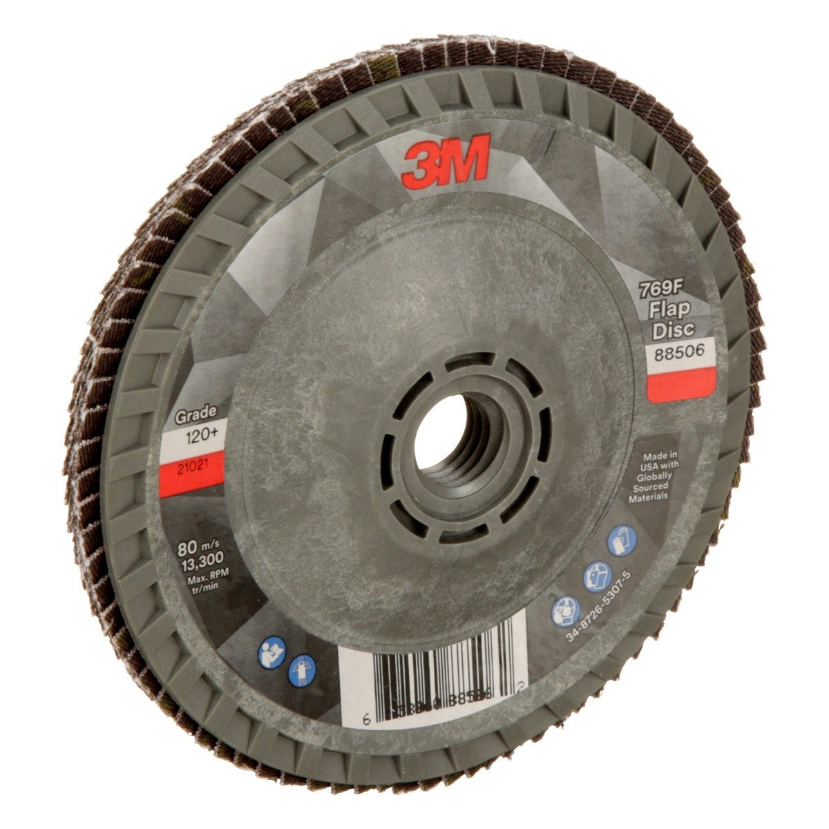 3M 769F Flap Disc, T29 Quick Change, Precision Shaped Ceramic, 120+, Purple, 4-1/2 in x 5/8 in-11 (7100242990) (10 Pack) - 3