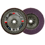 3M Flap Disc 769F Type 29 Quick Change, 60+, Purple, 5 in x 5/8 in-11 Threaded Ceramic Precision-Shaped Grain Grinding and Finishing Disc for Carbon Steel and Stainless Steel (7100242991) (10 Pack) - 2