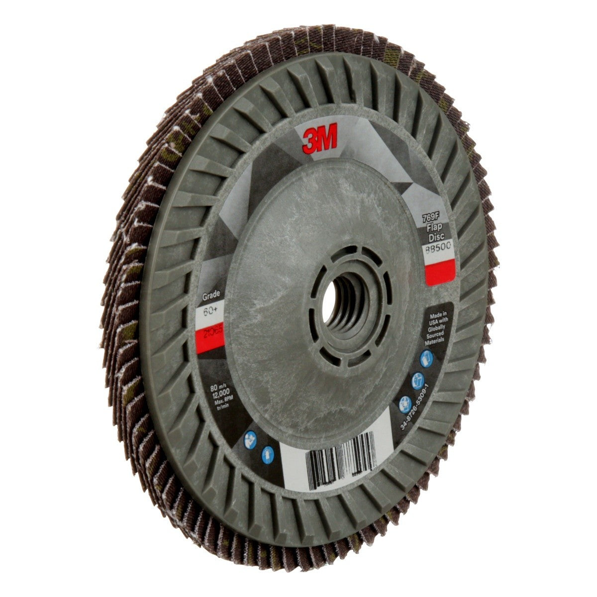 3M Flap Disc 769F Type 29 Quick Change, 60+, Purple, 5 in x 5/8 in-11 Threaded Ceramic Precision-Shaped Grain Grinding and Finishing Disc for Carbon Steel and Stainless Steel (7100242991) (10 Pack) - 4
