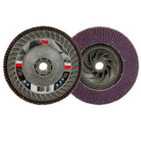 3M 769F Flap Disc , Type 29, 80+ Grit, 5 in x 5/8-11 Thread, Precision-Shaped Ceramic Grain for Grinding and Finishing on Carbon and Stainless Steel (7100242992) - 2