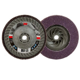 3M 769F Flap Disc , Type 29, 80+ Grit, 5 in x 5/8-11 Thread, Precision-Shaped Ceramic Grain for Grinding and Finishing on Carbon and Stainless Steel (7100242992) (10 Pack) - 2