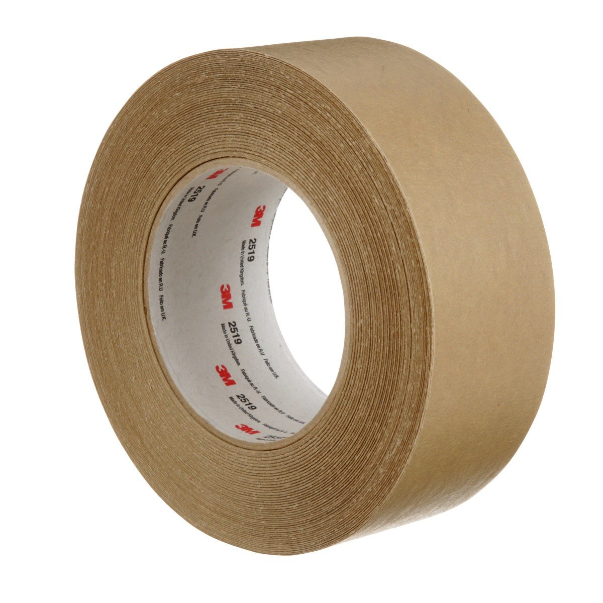 3M 2519 High Performance Flatback Tape, Tan, Kraft Paper Backing, 48 mm x 55 m (7100243535) (24 Pack) - 3