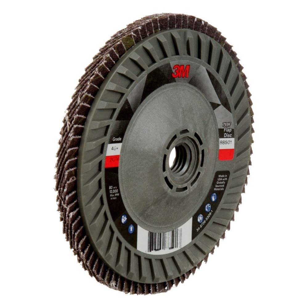 3M 7100243779 Flap Disc 769F, 40+, T29 Quick Change, 5 in x 5/8 in-11 - 3
