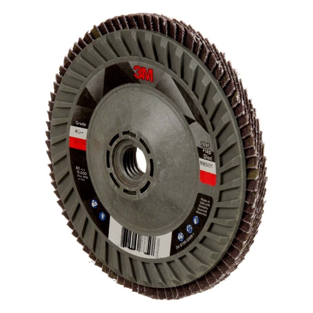 3M 7100243779 Flap Disc 769F, 40+, T29 Quick Change, 5 in x 5/8 in-11 - 4