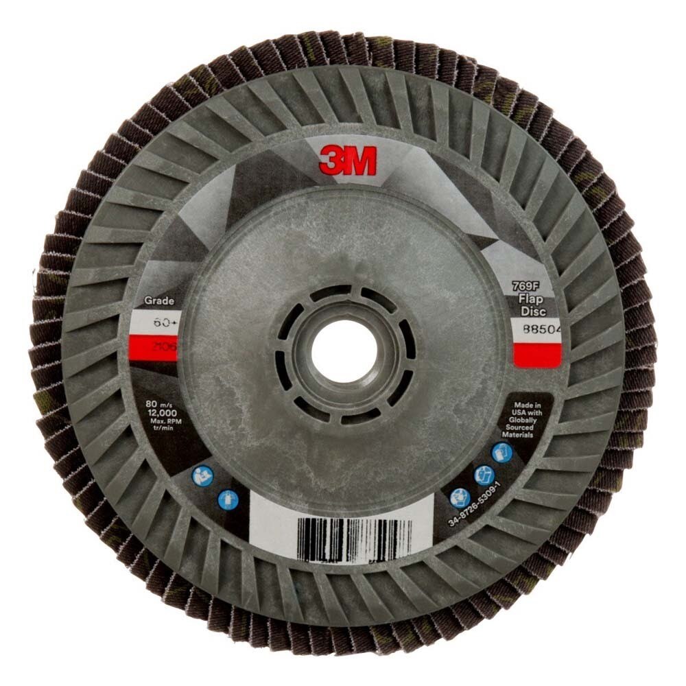 3M 7100243780 Flap Disc 769F, 60+, T27 Quick Change, 5 in x 5/8 in-11