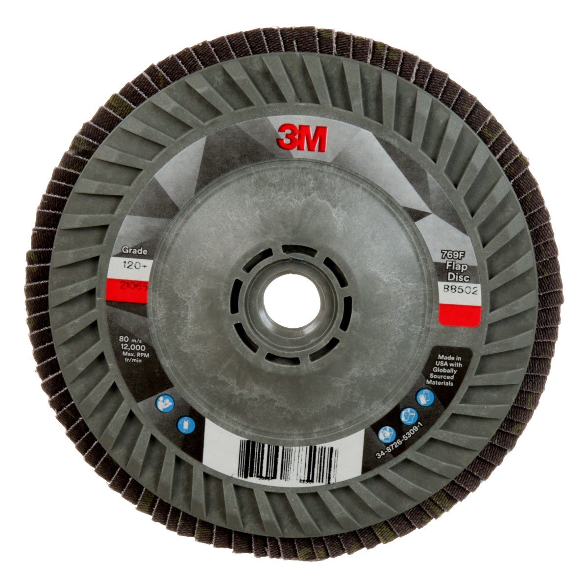 3M 769F Flap Disc, T27 Quick Change, Threaded 5 in x 5/8 in-11, Precision Shaped Ceramic, 120+, Purple (7100243781) (10 Pack)