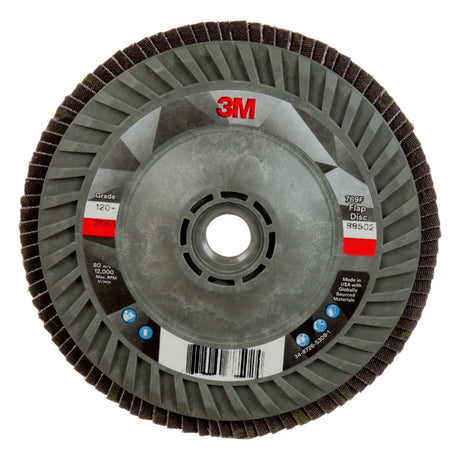 3M 769F Flap Disc, T27 Quick Change, Threaded 5 in x 5/8 in-11, Precision Shaped Ceramic, 120+, Purple (7100243781) (10 Pack)