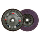 3M 769F Flap Disc, T27 Quick Change, Threaded 5 in x 5/8 in-11, Precision Shaped Ceramic, 120+, Purple (7100243781) (10 Pack) - 2