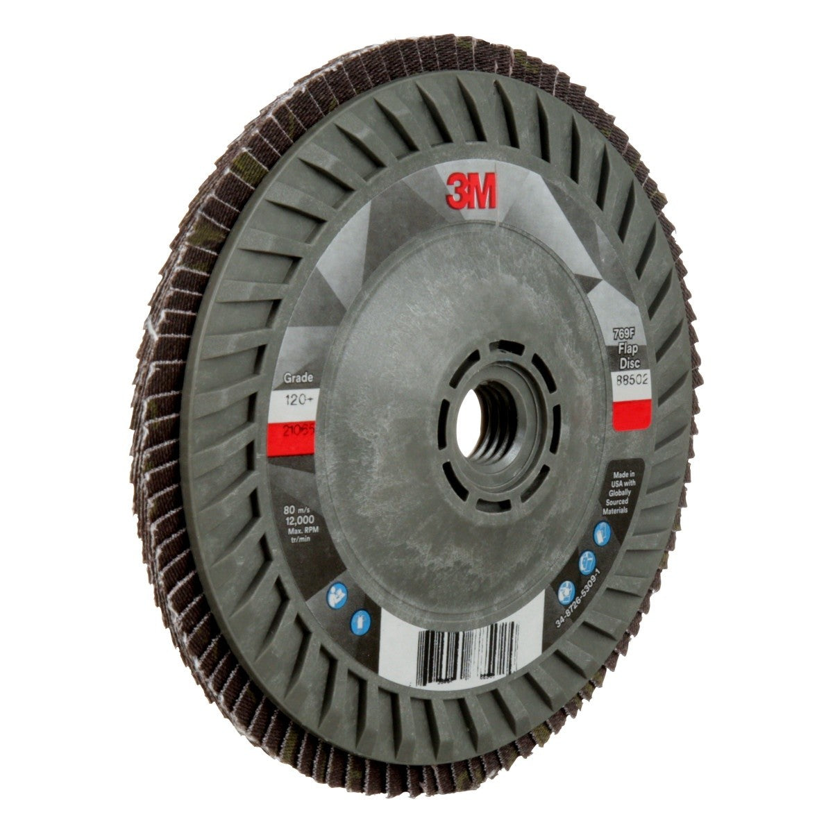 3M 769F Flap Disc, T27 Quick Change, Threaded 5 in x 5/8 in-11, Precision Shaped Ceramic, 120+, Purple (7100243781) (10 Pack) - 3
