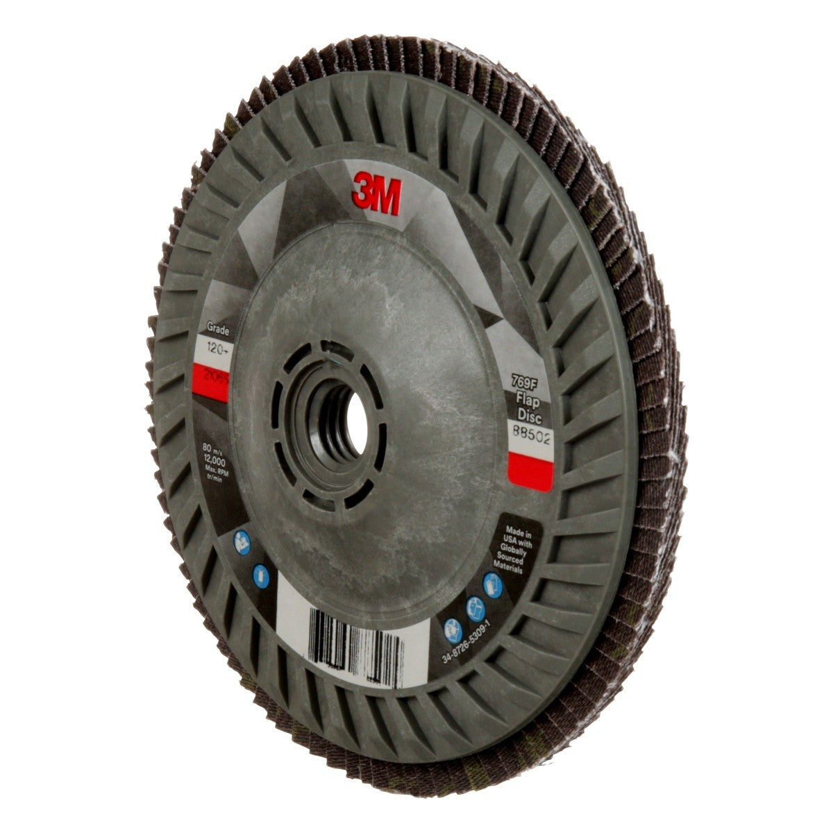 3M 769F Flap Disc, T27 Quick Change, Threaded 5 in x 5/8 in-11, Precision Shaped Ceramic, 120+, Purple (7100243781) (10 Pack) - 4