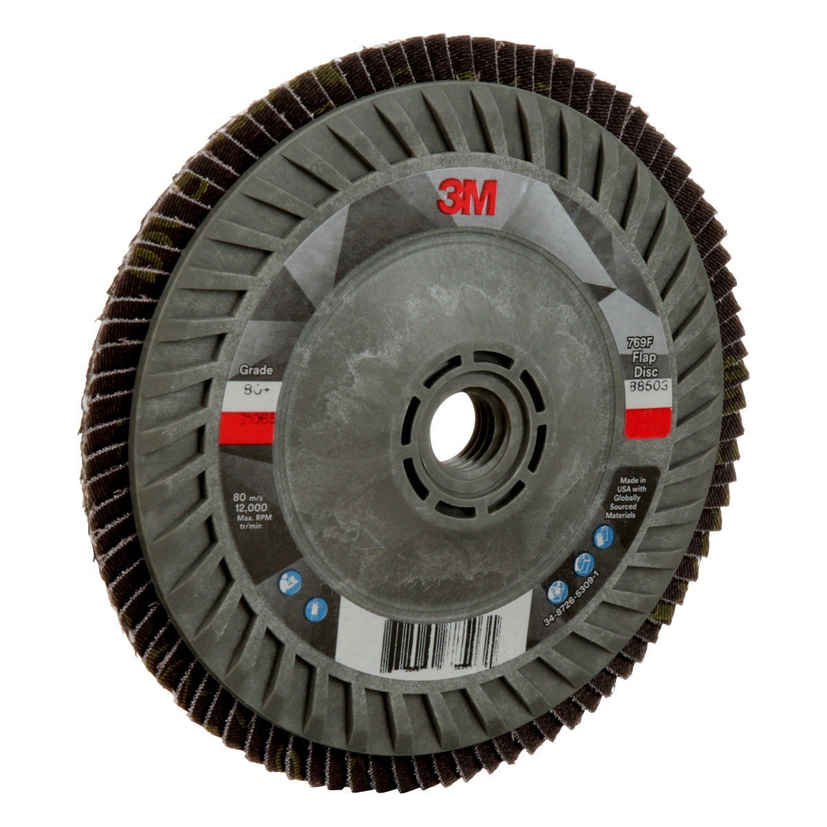 3M 769F Flap Disc, T27 Quick Change, 80+, Purple, 5 in x 5/8 in-11 (7100243782) (250Pack) - 4