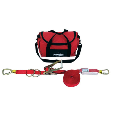 3M 7100243801 Protecta PRO-Line 1200105 Protecta 60' Horizontal Lifeline System with Carrying Bag, Red