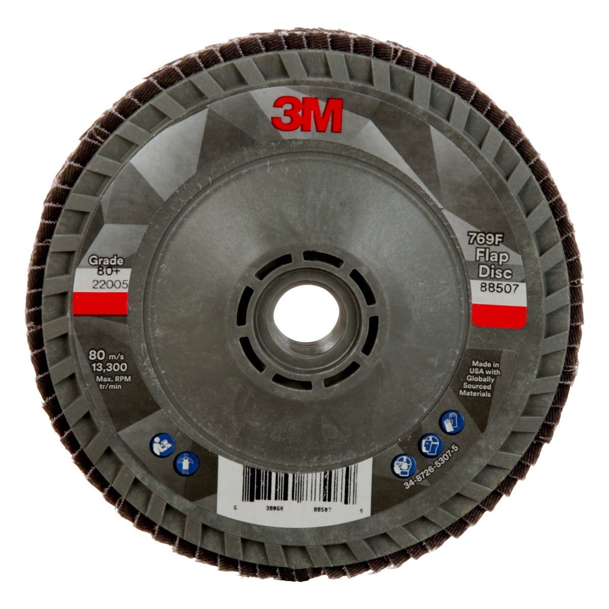 3M 769F Flap Disc, T29 Quick Change, 80+, 4-1/2 in x 5/8 in-11, Precision Shaped Ceramic, Purple (7100243873) (10 Pack)