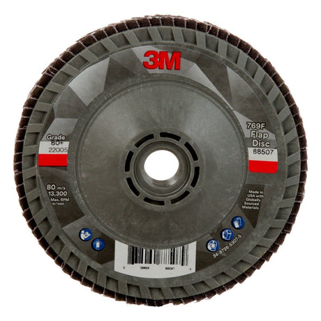 3M 769F Flap Disc, T29 Quick Change, 80+, 4-1/2 in x 5/8 in-11, Precision Shaped Ceramic, Purple (7100243873) (10 Pack)