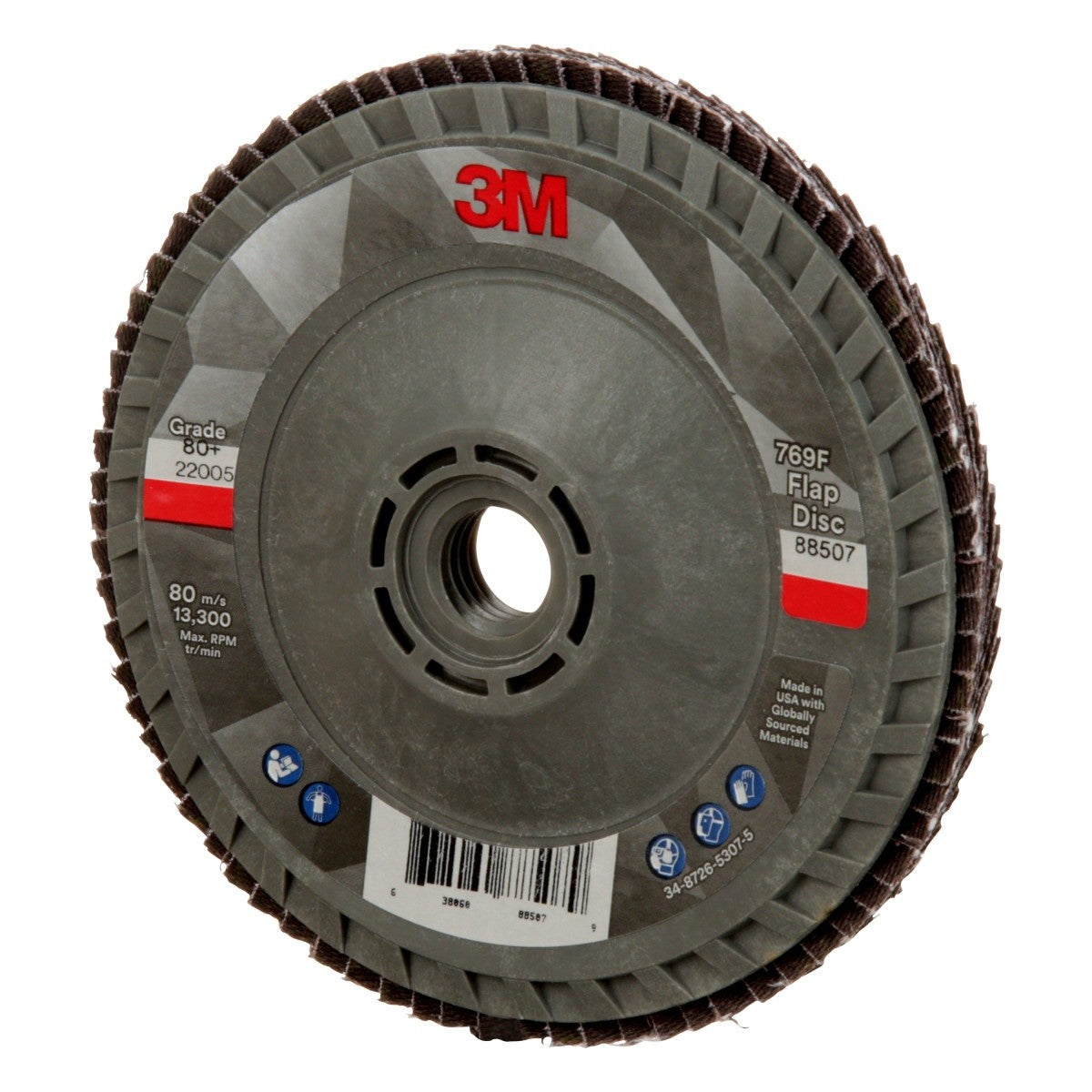 3M 769F Flap Disc, T29 Quick Change, 80+, 4-1/2 in x 5/8 in-11, Precision Shaped Ceramic, Purple (7100243873) (10 Pack) - 4