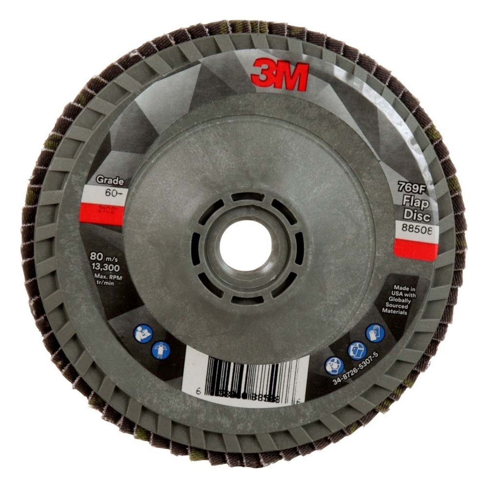 3M 7100243874 Flap Disc 769F, 60+, T29 Quick Change, 4-1/2 in x 5/8 in-11