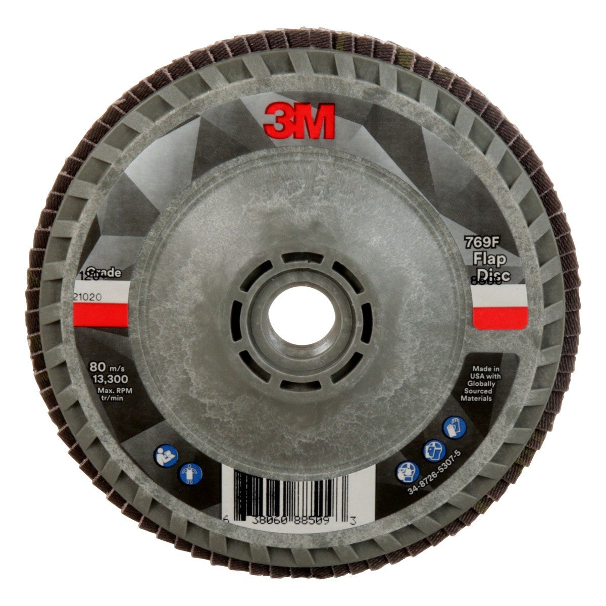 3M 769F Flap Disc, T27 Quick Change, 120 Plus, Purple, 4-1/2 in x 5/8 in-11 (7100243875) (10 Pack)