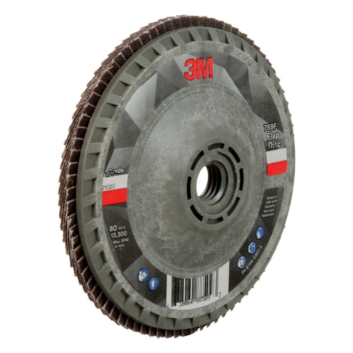 3M 769F Flap Disc, T27 Quick Change, 120 Plus, Purple, 4-1/2 in x 5/8 in-11 (7100243875) (10 Pack) - 3