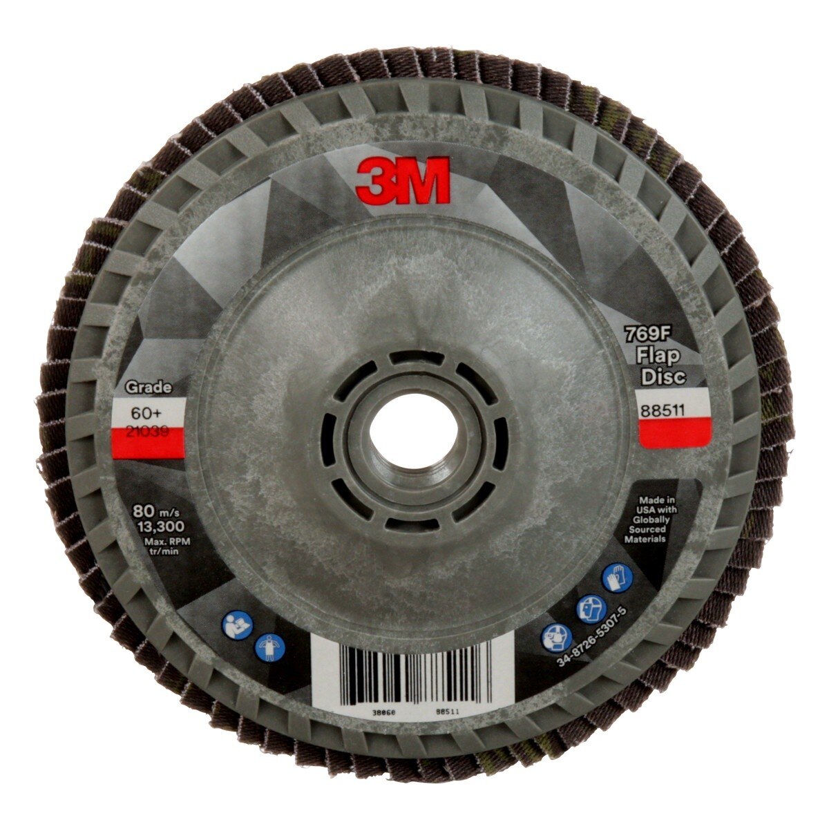3M 769F Flap Disc T27 Quick Change 60 Plus Precision Shaped Ceramic Purple 4-1/2 in x 5/8 in-11 (7100243877) (10 Pack)