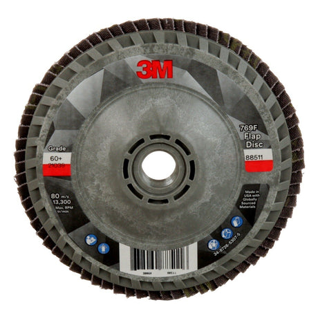 3M 769F Flap Disc T27 Quick Change 60 Plus Precision Shaped Ceramic Purple 4-1/2 in x 5/8 in-11 (7100243877) (10 Pack)