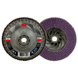 3M 769F Flap Disc T27 Quick Change 60 Plus Precision Shaped Ceramic Purple 4-1/2 in x 5/8 in-11 (7100243877) (10 Pack) - 2