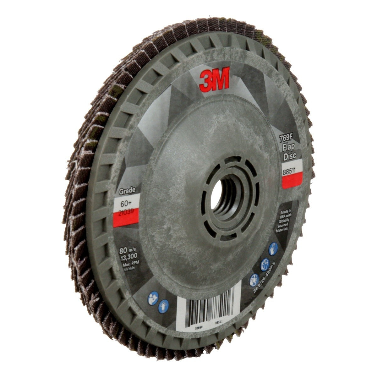 3M 769F Flap Disc T27 Quick Change 60 Plus Precision Shaped Ceramic Purple 4-1/2 in x 5/8 in-11 (7100243877) (10 Pack) - 4