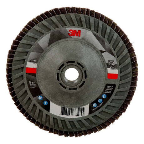 3M 769F Flap Disc Type 27 Quick Change 40+ Ceramic Precision-Shaped Grain for Grinding and Finishing on Carbon and Stainless Steel (5 in x 5/8-11) (7100243883)