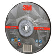 3M 7100244821 Silver Depressed Center Grinding Wheel, 87447, 36+, T27 Quick Change, 6 in x 1/4 in x 5/8 in-11 (10 Pack)