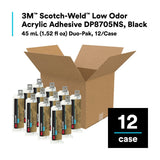 3M DP8705NS Scotch-Weld Low Odor Acrylic Adhesive, Black, 45 mL Duo-Pak (7100245036) (12 Pack) - 5