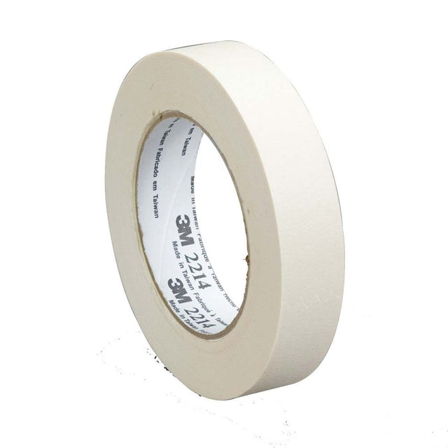 3M 7100245643 Paper Masking Tape 2214, Tan, 18 mm x 50 m, 5.4 mil (48 Pack)
