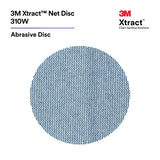 3M 310W Xtract Net Disc, 120+, Blue, 3 in x NH, Die 300V, Hook and Loop (7100247099) (500 Pack) - 2