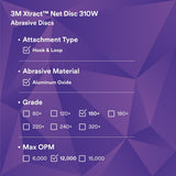 3M 310W 88420 Xtract Clean Sanding Net Disc, 150+, 5 in x NH, Die 500X, Hook & Loop (7100247528) (500 Pack) - 3