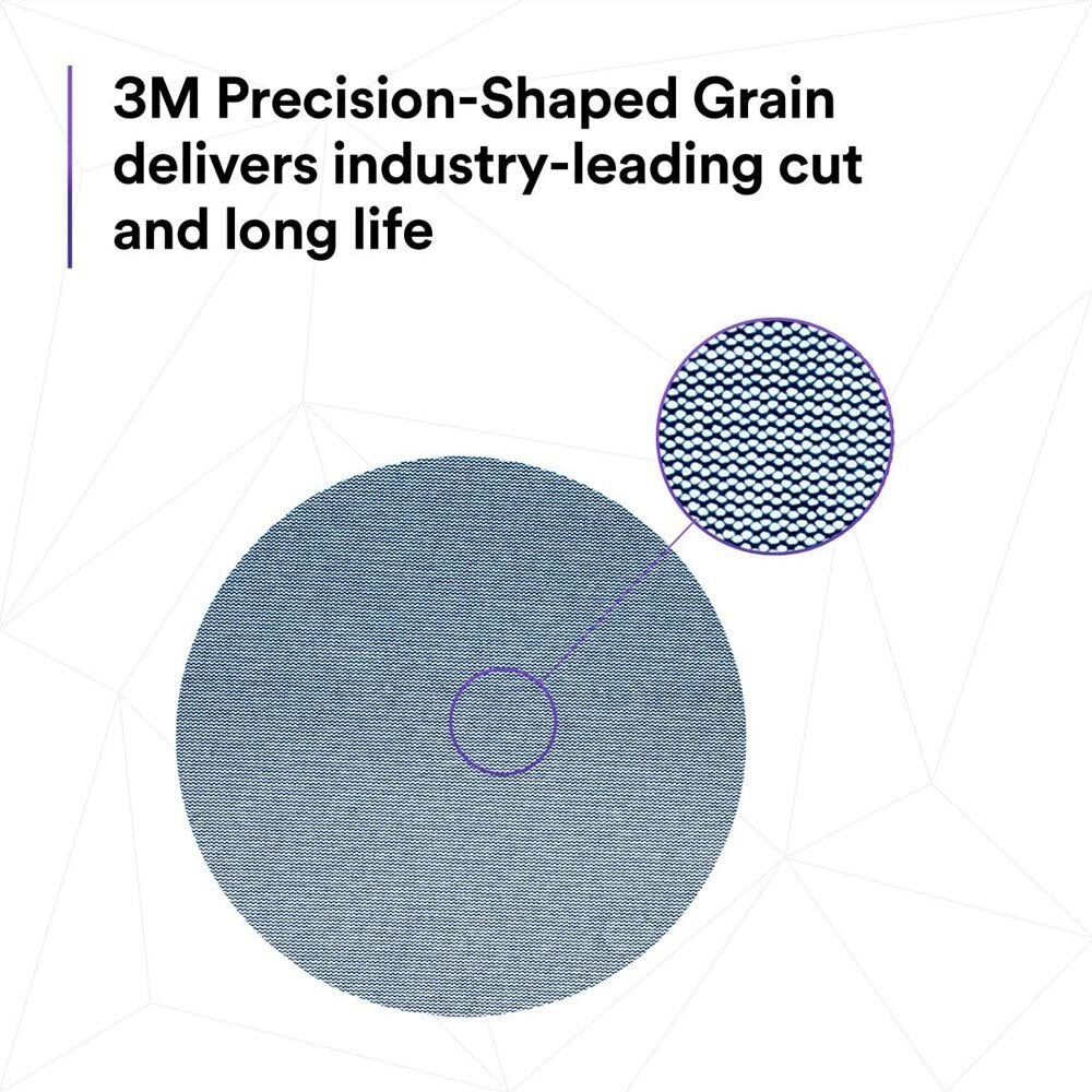 3M 7100252819 Xtract Net Disc 310W 120+ 8 in Die 800L Hook and Loop Sanding Discs Virtually Dust-Free for Metal, Wood, Composites, Stock Removal and Fine Finishing (50 Pack) - 5