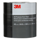 3M DT8 All Purpose Duct Tape, Black, 1-7/8 in x 60 yd, 8 mil (7100253082) (24 Pack) - 3