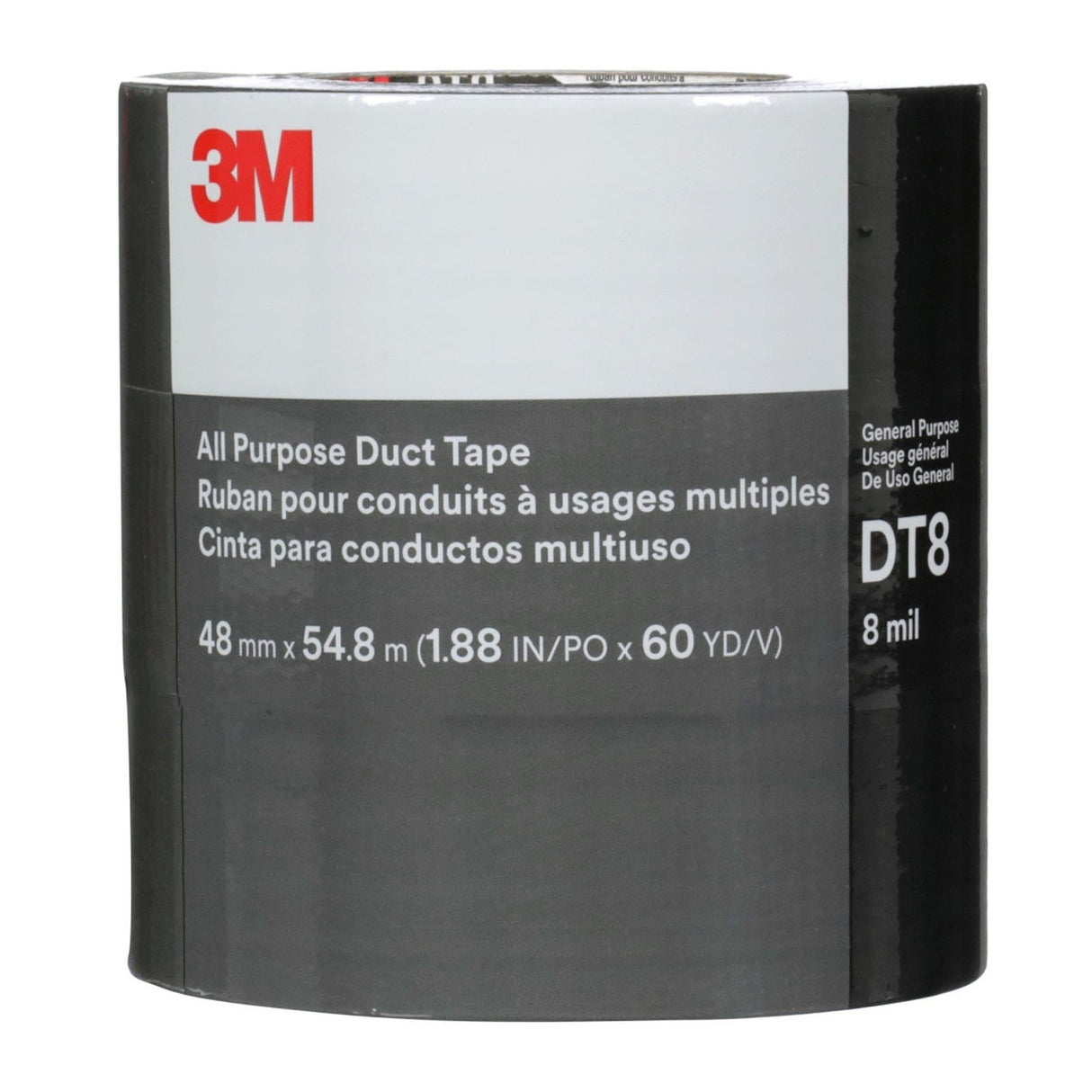 3M DT8 All Purpose Duct Tape, Silver, 1-7/8 in x 60 yd, 8 mil (7100253423) (24 Pack) - 2