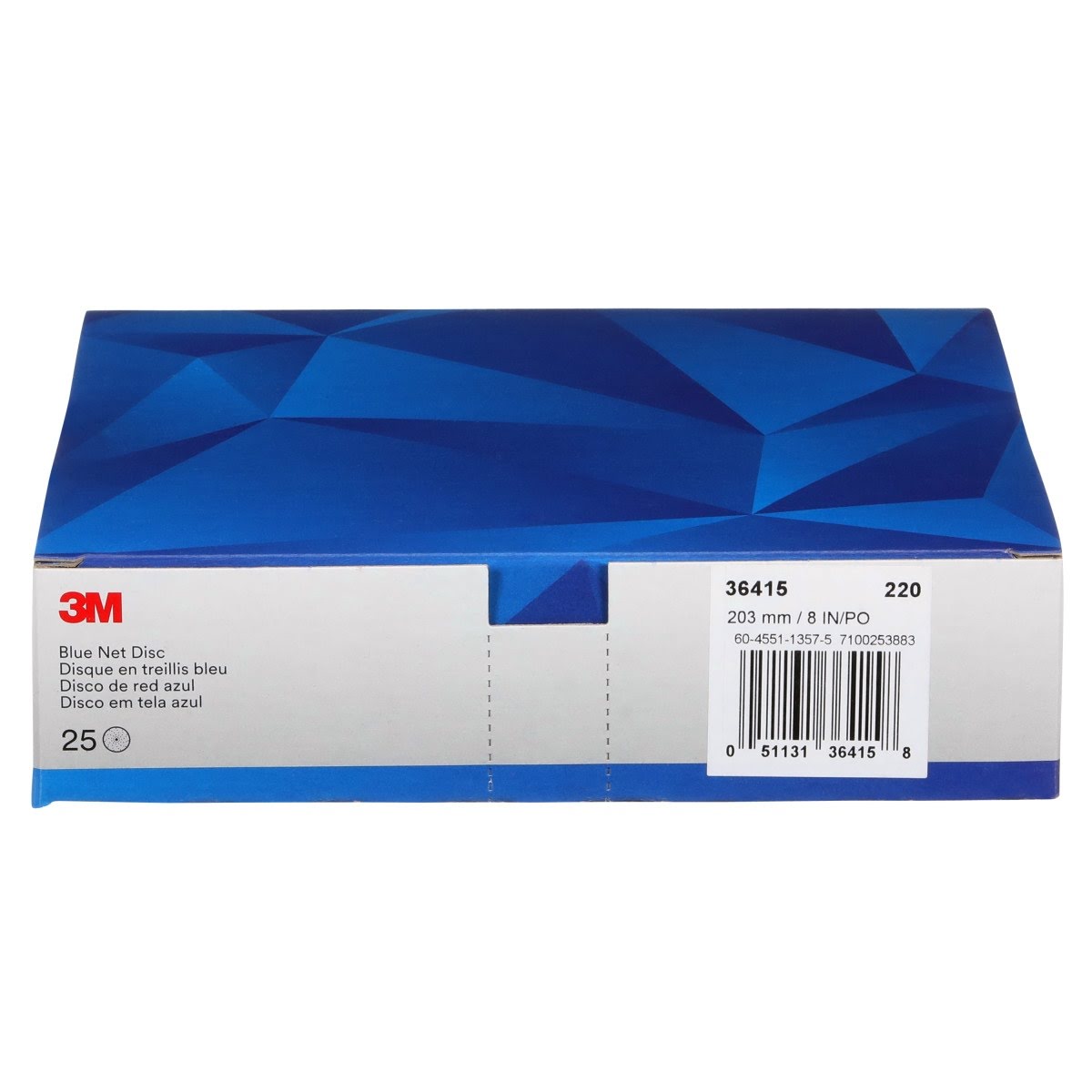 3M 310W 36415 Hookit Blue Net Disc, Aluminum Oxide, 220 Grit, Blue, 8 in (7100253883) (150 Pack) - 3