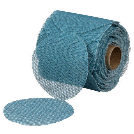 3M 310W Blue Net Disc Roll Hookit, 220 Grit, Blue, 3 in, 100 Discs per Roll (36453) (7100254368) (8 Pack)