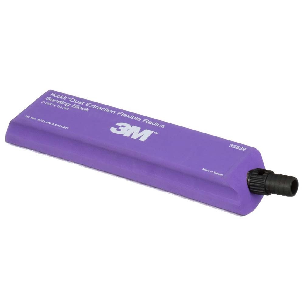 3M 7100256499 Hookit Dust Extraction Flexible Radius Sanding Block 35832, 273 mm x 66 mm