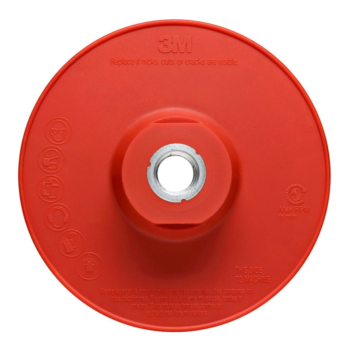 3M Disc Back-up Pad Ribbed, Extra Hard, Red, 4-1/2 in, One Piece (88655) (7100258731) (10 Pack)