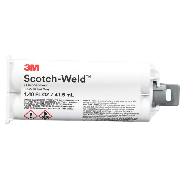 3M 2216 DP2216 Scotch-Weld Epoxy Adhesive DP, Gray, 41.5 mL Duo-Pak (7100262036) (12 Pack)