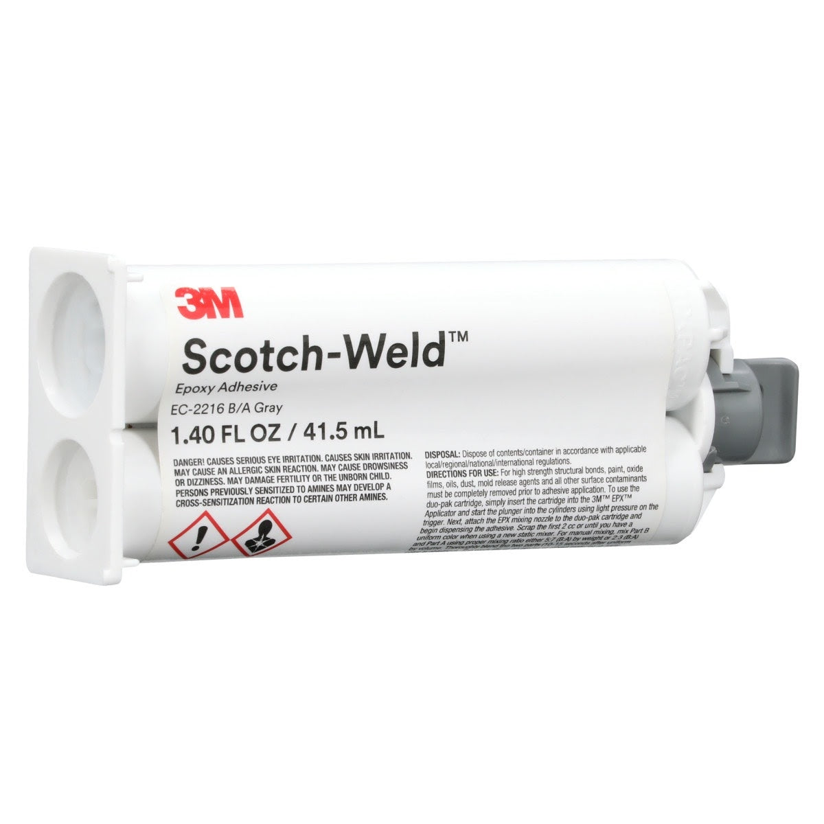 3M 2216 DP2216 Scotch-Weld Epoxy Adhesive DP, Gray, 41.5 mL Duo-Pak (7100262036) (12 Pack) - 3
