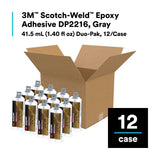 3M 2216 DP2216 Scotch-Weld Epoxy Adhesive DP, Gray, 41.5 mL Duo-Pak (7100262036) (12 Pack) - 7