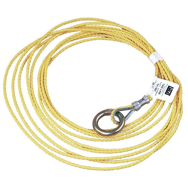 DBI Sala 7100263248 7211858 Tagline, For Self Retracting Lifeline, Polypropylene Rope, With O-Ring At One End, Yellow
