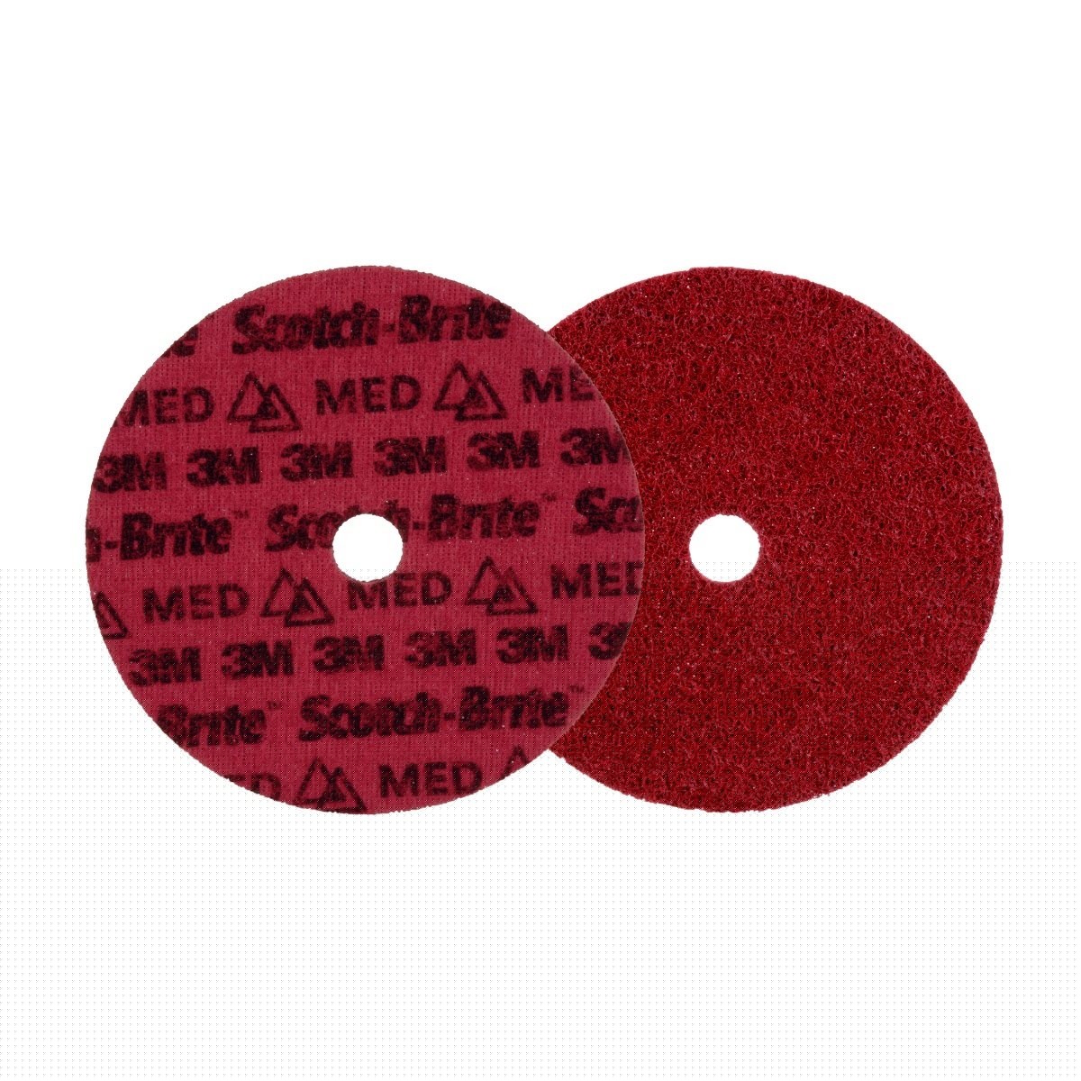3M PN-DH Scotch-Brite Precision Surface Conditioning Disc, Medium, Red, 7 in x 7/8 in Center Hole, Hook and Loop Backing, Grinding Polishing Blending (7100263894) (25 Pack)