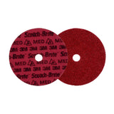 3M PN-DH Scotch-Brite Precision Surface Conditioning Disc, Medium, Red, 7 in x 7/8 in Center Hole, Hook and Loop Backing, Grinding Polishing Blending (7100263894) (25 Pack)