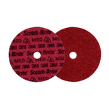 3M PN-DH Scotch-Brite Precision Surface Conditioning Disc, Medium, Red, 7 in x 7/8 in Center Hole, Hook and Loop Backing, Grinding Polishing Blending (7100263894) (25 Pack)