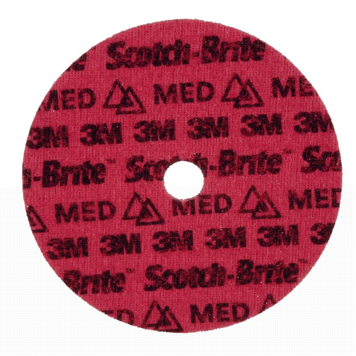3M PN-DH Scotch-Brite Precision Surface Conditioning Disc, Medium, Red, 7 in x 7/8 in Center Hole, Hook and Loop Backing, Grinding Polishing Blending (7100263894) (25 Pack) - 2