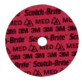 3M PN-DH Scotch-Brite Precision Surface Conditioning Disc, Medium, Red, 7 in x 7/8 in Center Hole, Hook and Loop Backing, Grinding Polishing Blending (7100263894) (25 Pack) - 2
